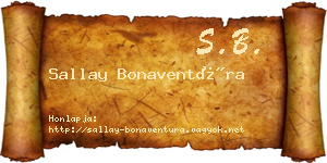 Sallay Bonaventúra névjegykártya